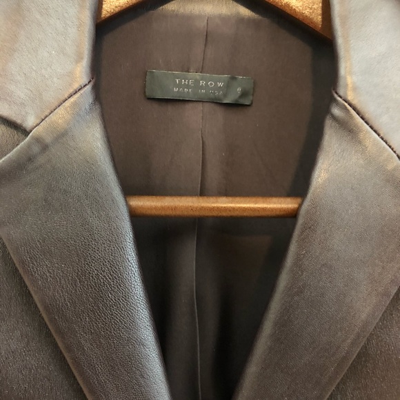 The Row eggplant Nolbon leather blazer jacket - Picture 3 of 5